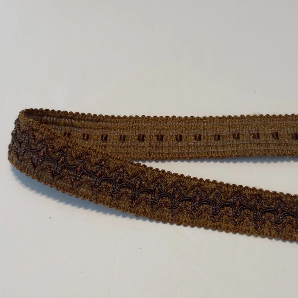 Bronze Brown Scroll Gimp Braid Upholstery Trim 1 Inch Wide 140 Inches Long